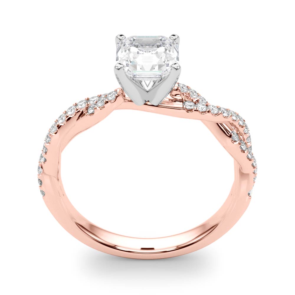 Asscher Lab Grown Diamond Double Twist Engagement Ring