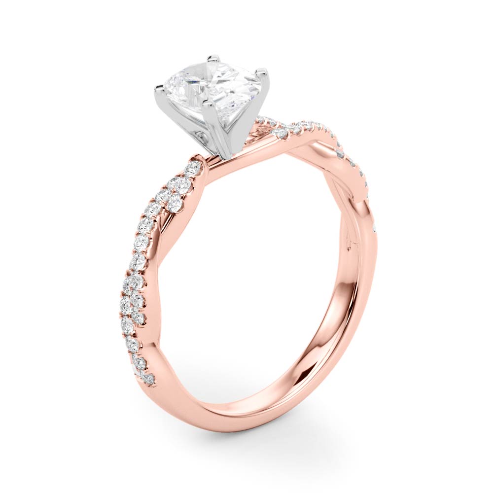 Oval Double Twist Engagement Ring