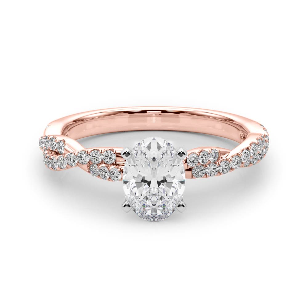 Oval Double Twist Engagement Ring