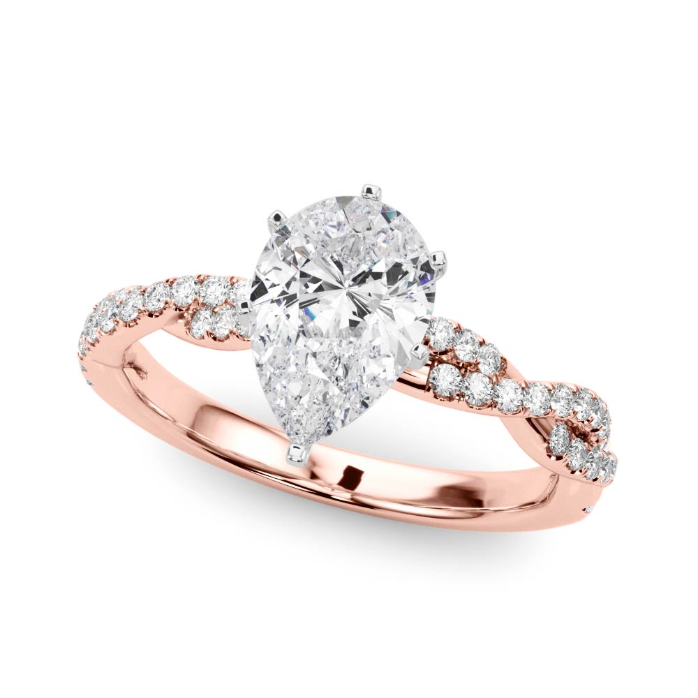 Pear Double Twist Engagement Ring