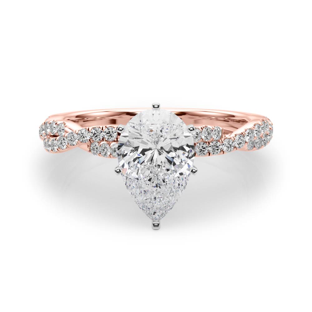 Pear Double Twist Engagement Ring