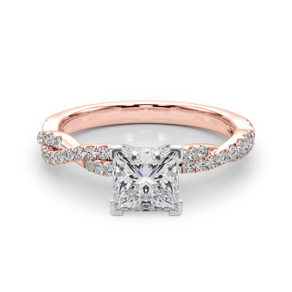 Princess Lab Grown Diamond Double Twist Engagement Ring