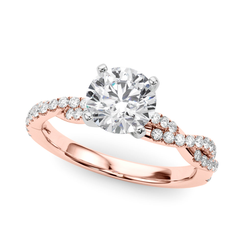 Round Double Twist Engagement Ring