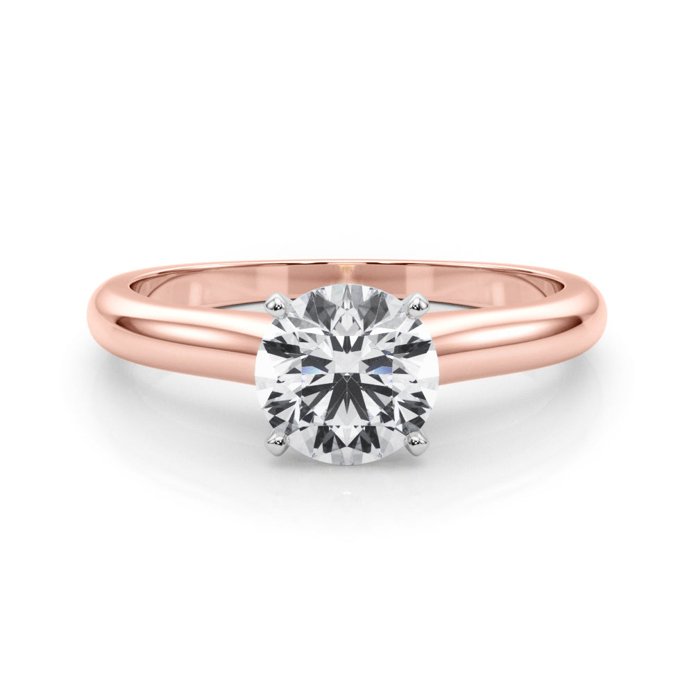 Cathedral Round Solitaire Engagement Ring