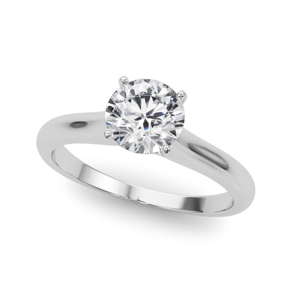Cathedral Round Solitaire Engagement Ring