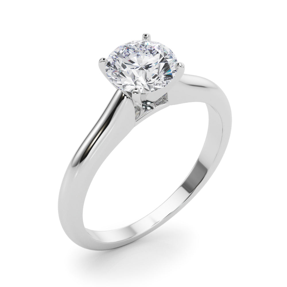 Cathedral Round Solitaire Engagement Ring