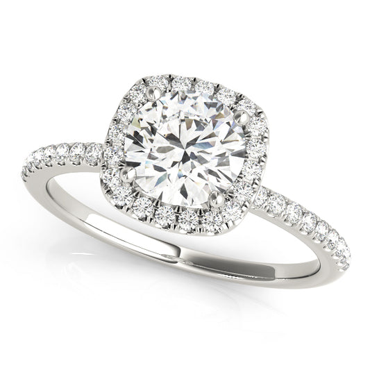 Round Royal Halo Engagement Ring