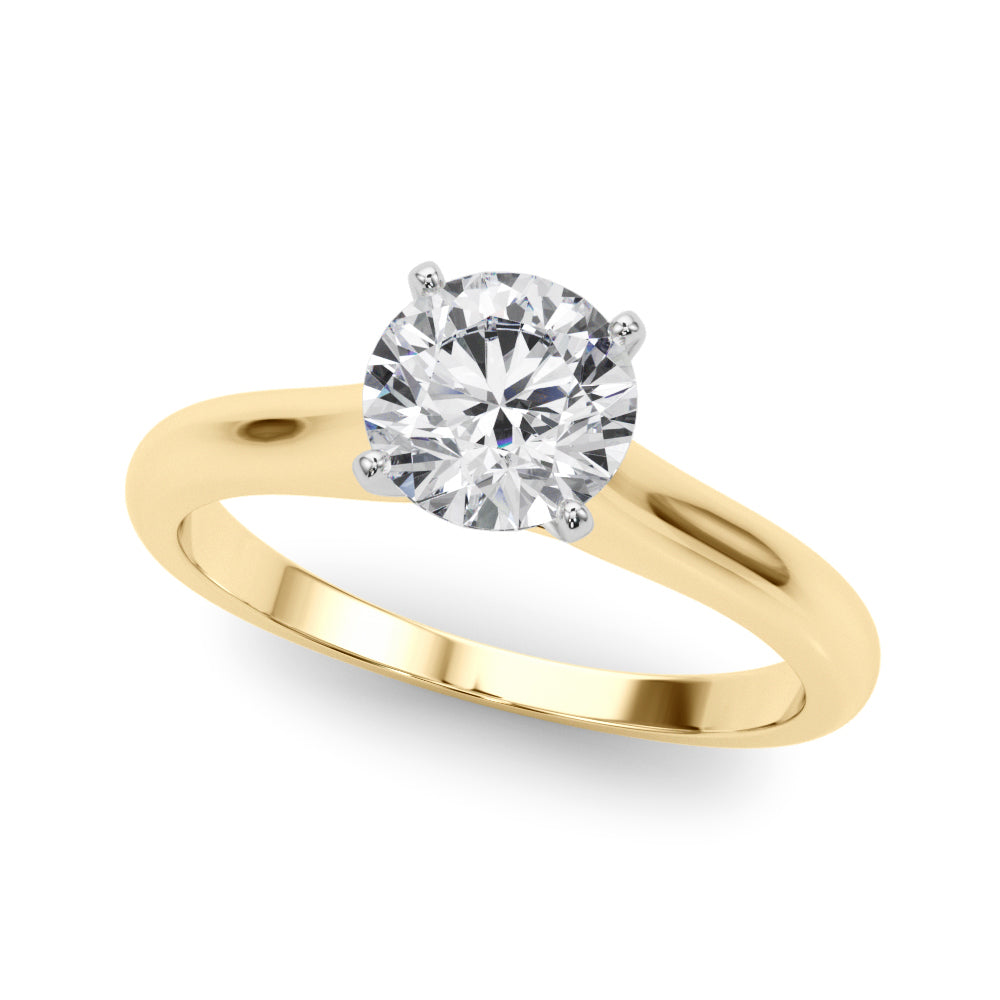 Cathedral Round Solitaire Engagement Ring