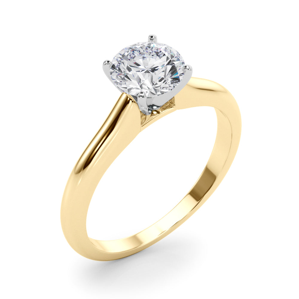 Cathedral Round Solitaire Engagement Ring