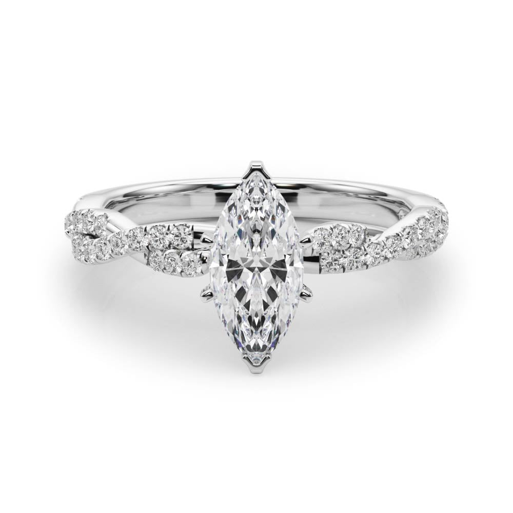 Marquise Double Twist Engagement Ring