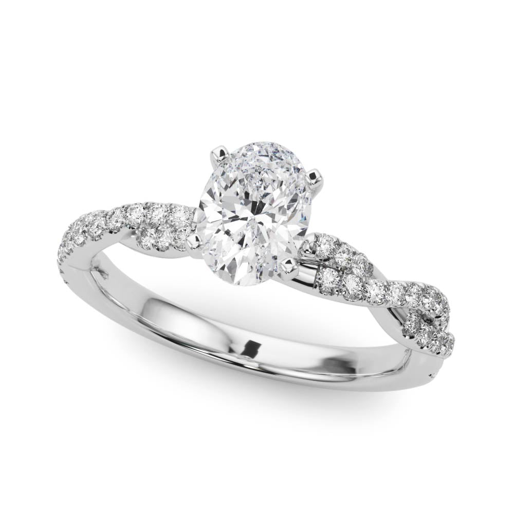 Oval Lab Grown Diamond Double Twist Engagement Ring