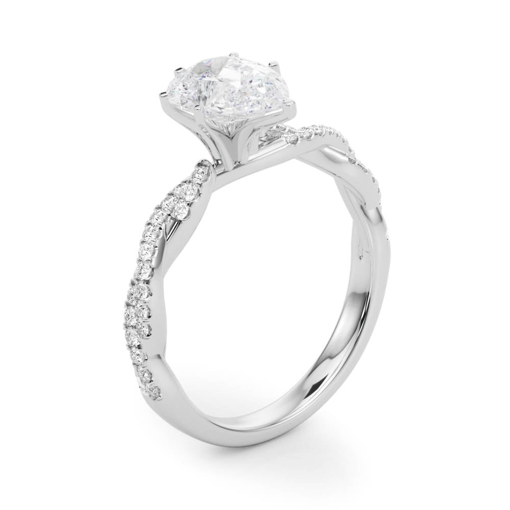 Pear Double Twist Engagement Ring