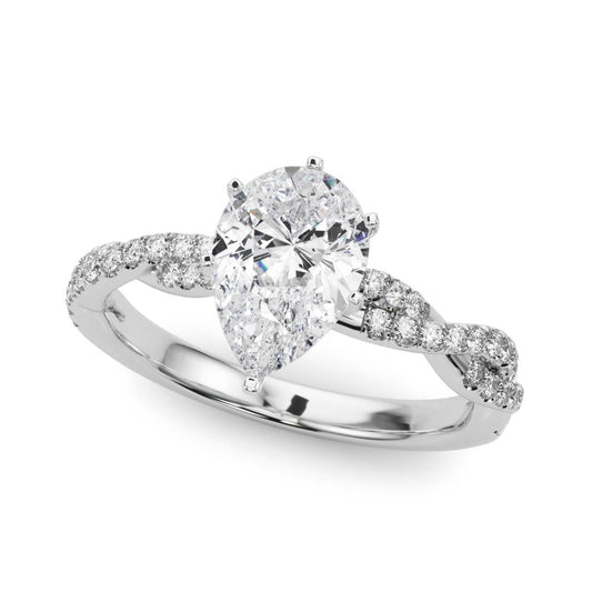 Pear Double Twist Engagement Ring