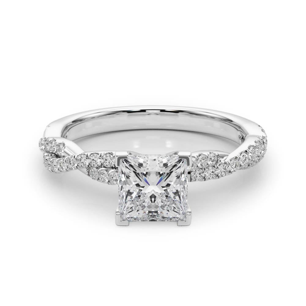 Princess Lab Grown Diamond Double Twist Engagement Ring