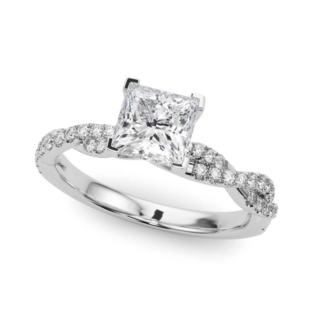 Princess Lab Grown Diamond Double Twist Engagement Ring