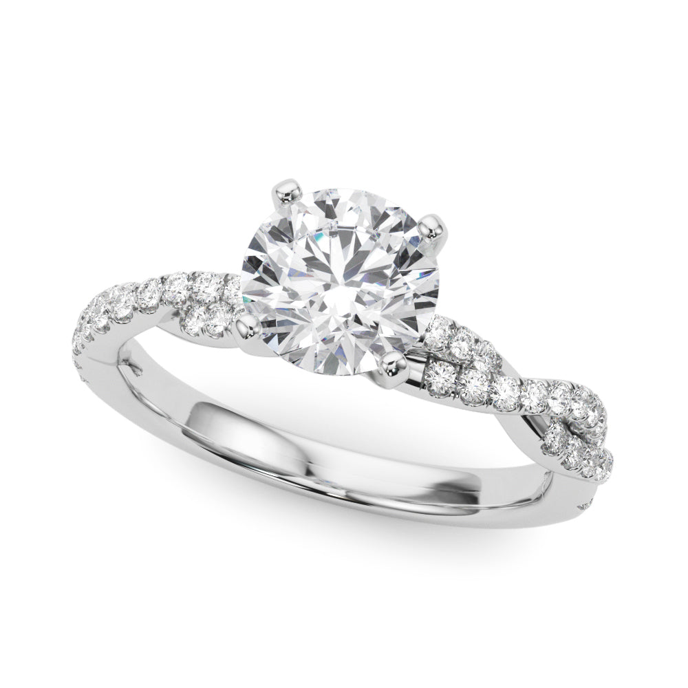 Round Double Twist Engagement Ring