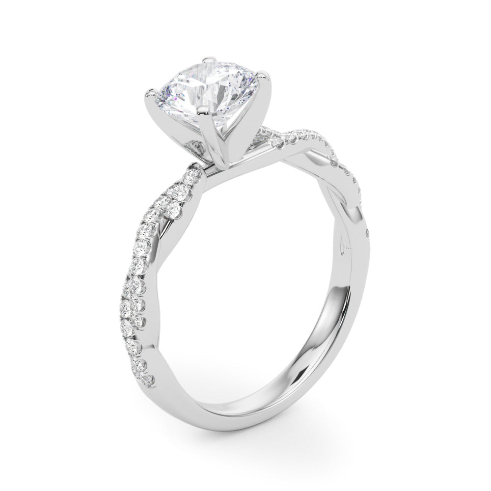 Round Double Twist Engagement Ring