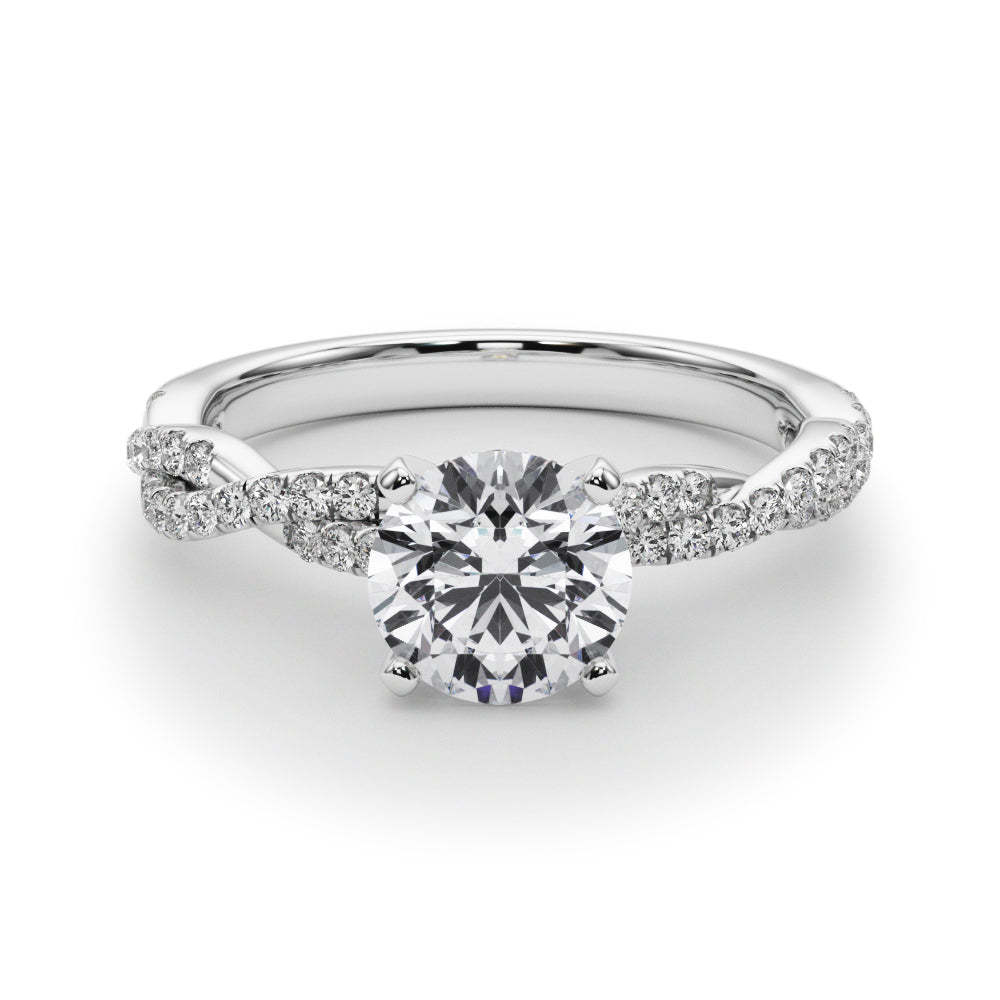 Round Double Twist Engagement Ring