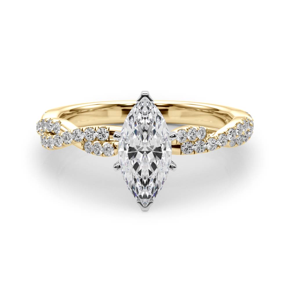 Marquise Double Twist Engagement Ring