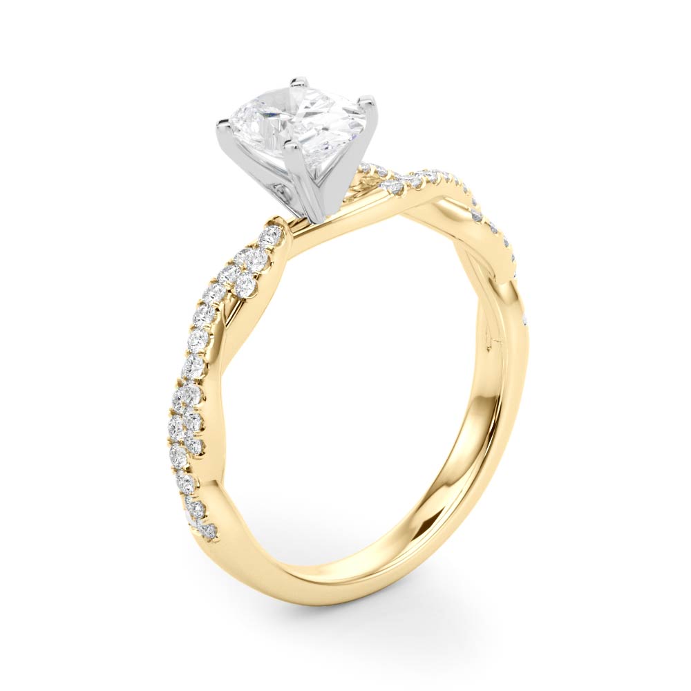 Oval Double Twist Engagement Ring