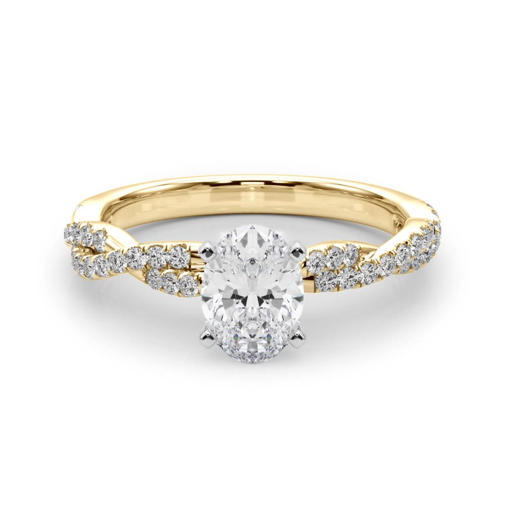 Oval Double Twist Engagement Ring