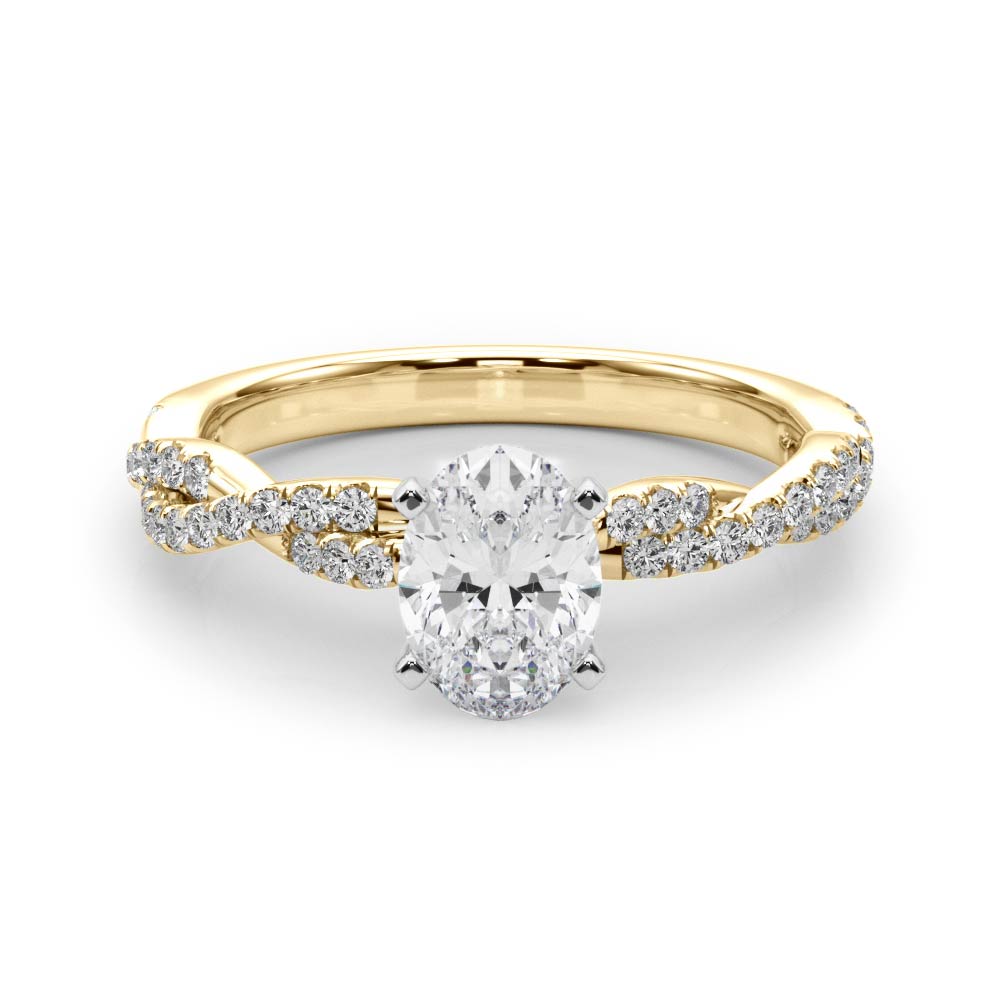 Oval Double Twist Engagement Ring