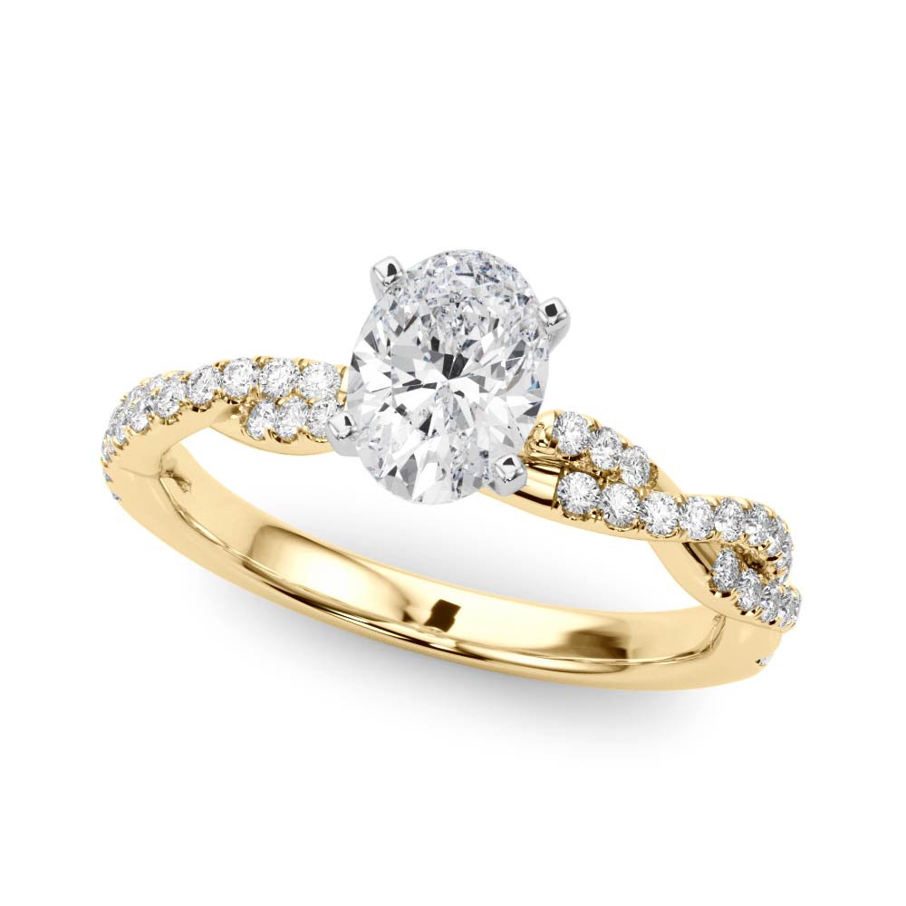 Oval Double Twist Engagement Ring