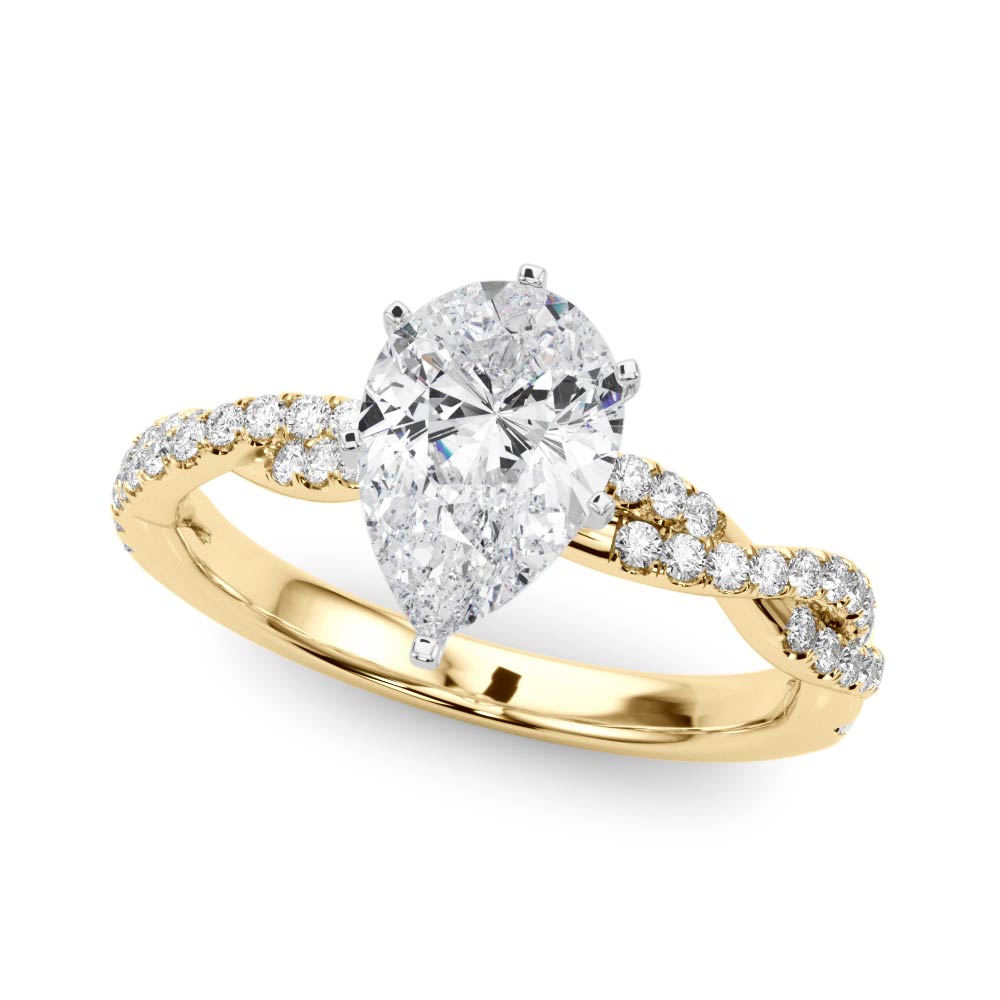 Pear Double Twist Engagement Ring