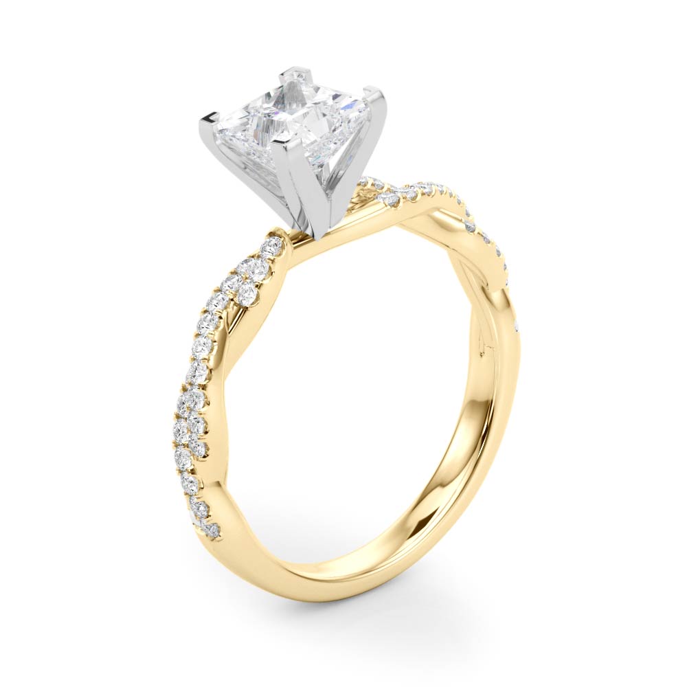 Princess Lab Grown Diamond Double Twist Engagement Ring