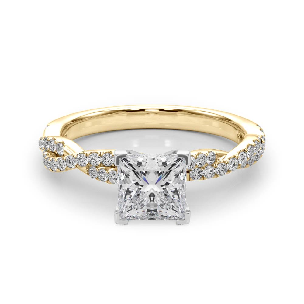 Princess Lab Grown Diamond Double Twist Engagement Ring