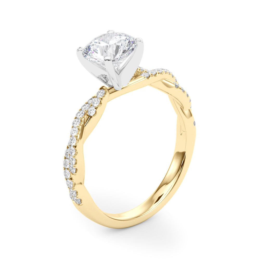 Round Double Twist Engagement Ring