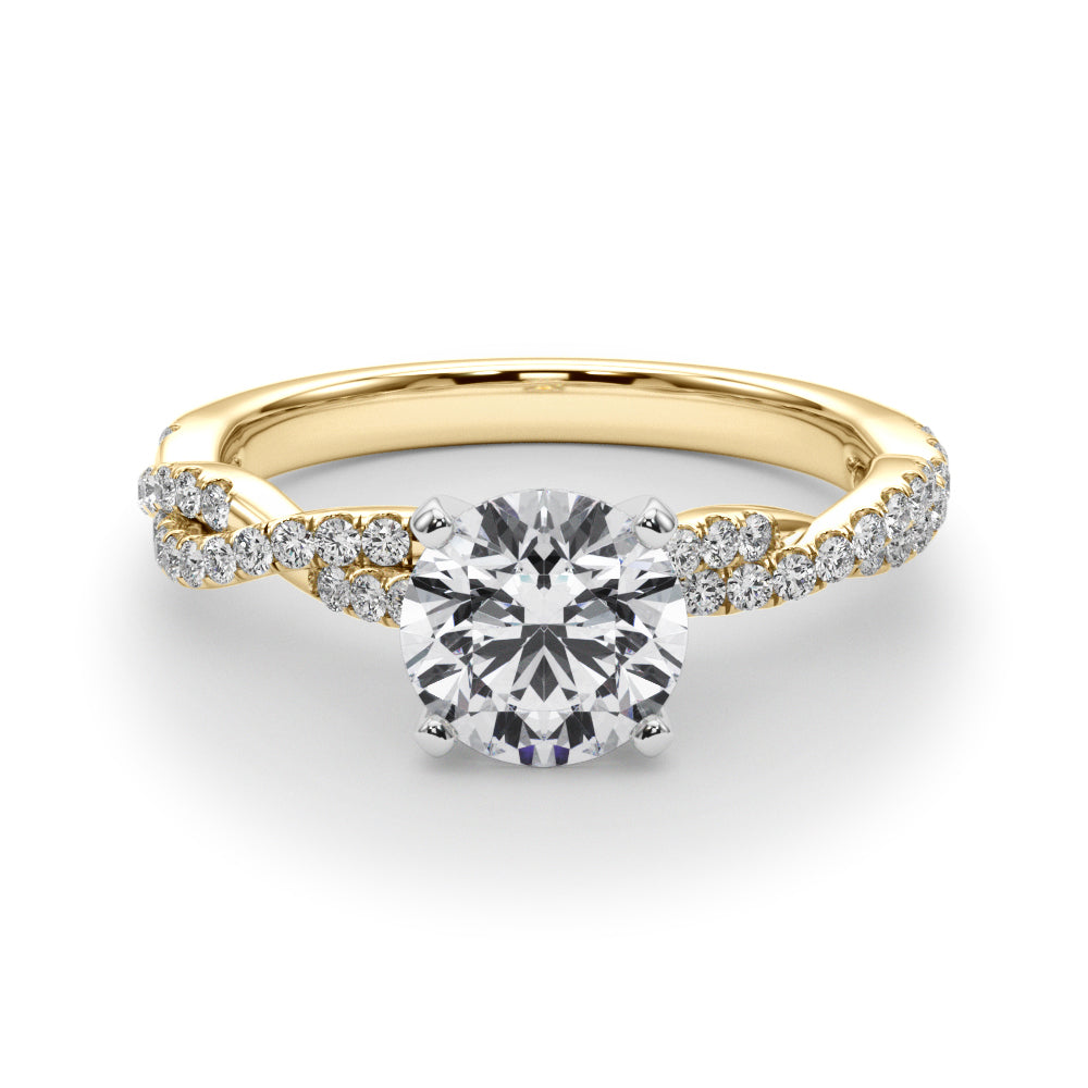 Round Double Twist Engagement Ring