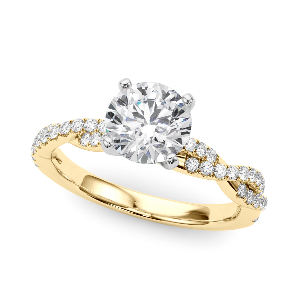 Round Double Twist Engagement Ring