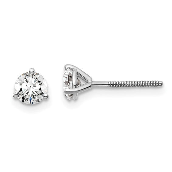 White Gold Martini Round Lab Grown Diamond Stud Earrings