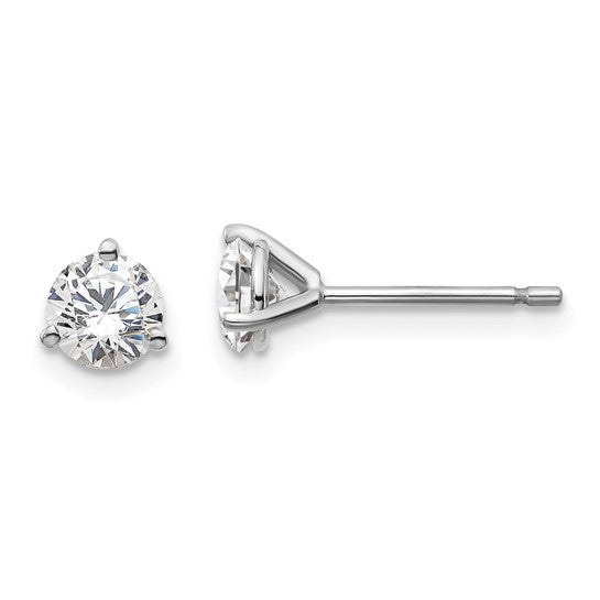 White Gold Martini Round Lab Grown Diamond Stud Earrings