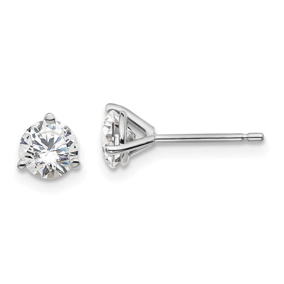 White Gold Martini Round Lab Grown Diamond Stud Earrings