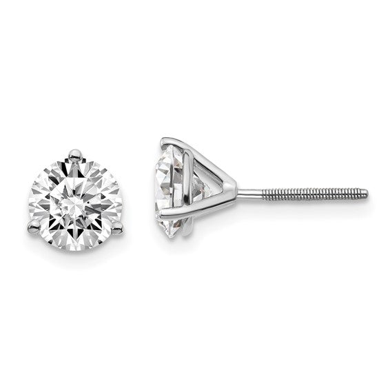 White Gold Martini Round Lab Grown Diamond Stud Earrings