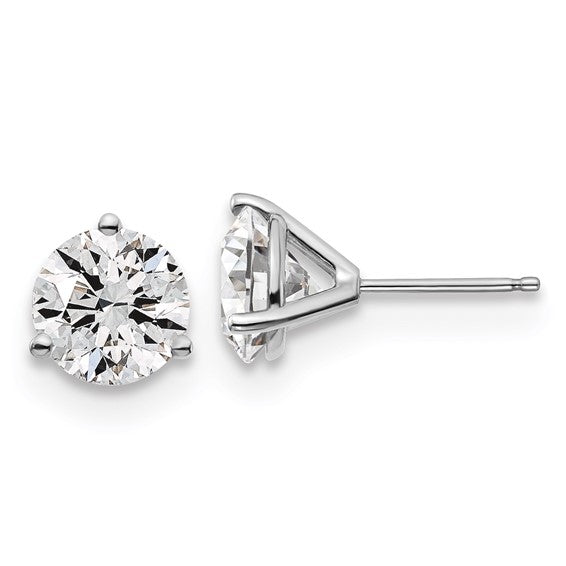 White Gold Martini Round Lab Grown Diamond Stud Earrings