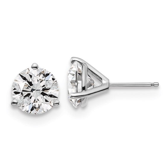 White Gold Martini Round Lab Grown Diamond Stud Earrings